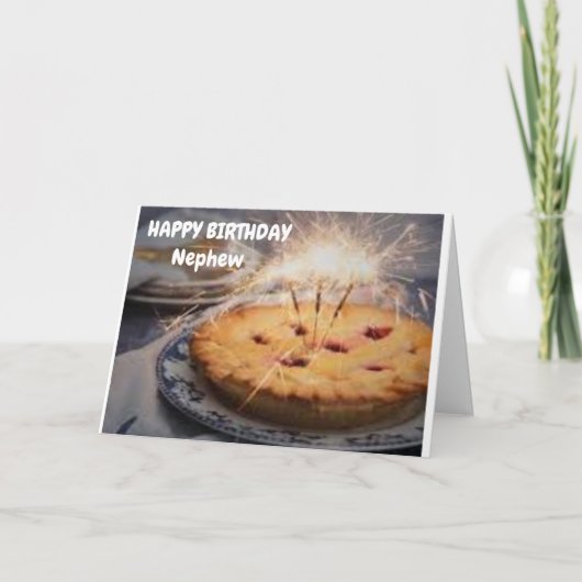 **NEPHEW' BIRTHDAY** PIE MET SPARKERS KAART (Voorkant)