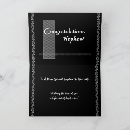 NEPHEW bruiloft gefeliciteerd Kaart (Binnen)