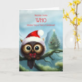 Nephew Christmas Holiday with Cute Owl Kaart (Gele Bloem)