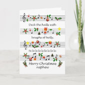 Nephew Christmas Sheet Music Deck De Zalen Feestdagen Kaart (Voorkant)