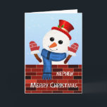 Nephew Christmas Snowman vakantie Kaart<br><div class="desc">Wens je neef een vrolijk kerstfeest. Vier het vakantieseizoen met deze prachtige kerstkaart met een vriendelijke sneeuwman naast een muur versierd met vrolijk krijtschrift. Gekleed in een rood pet en handschoenen,  voegt de sneeuwpop een speelse en hartverwarmende touch toe aan uw feestelijke groeten.</div>