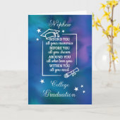 Nephew College Graduation Quote Waterverf Kaart (Gele Bloem)