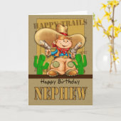 Nephew Cowboy Verjaardag Kaart - Rootin' Tootin' B (Gele Bloem)