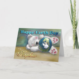 Nephew Earth day kaart Polar Beer baby