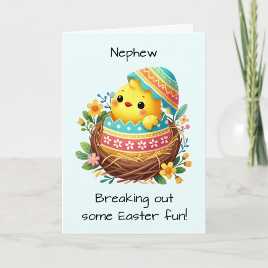 Nephew Easter Chick Breaking Out van Shell Kaart (Voorkant)