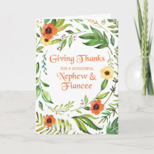 Nephew en verloofde geven Bedankt Thanksgiving ade Kaart