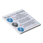 Nephew gedicht - 21e verjaardag notitieblok (Schuin)