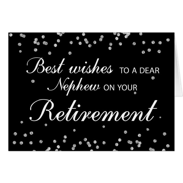 Nephew, gefeliciteerd met pensioen Black + Silver (Voorkant Horizontaal)
