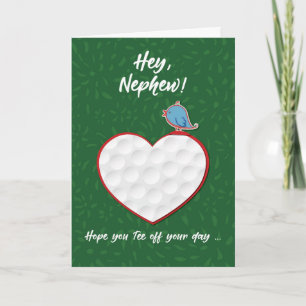 Nephew Golf Sports Heart Valentijn Preteen & Teen Kaart