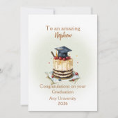 Nephew Graduation Cap and Cake Congratulations (Voorkant)