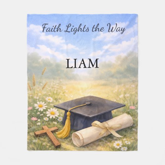 Nephew Graduation Personalized Christian Gift Fleece Deken (Voorkant)