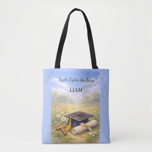 Nephew Graduation Personalized Christian Gift Tote Bag (Voorkant)