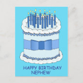 Nephew Happy Birthday Cake en kaarsen Briefkaart (Voorkant)
