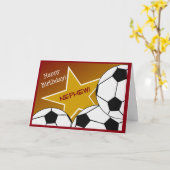 Nephew - Happy Birthday Voetbal Loving Nephew! Kaart (Gele Bloem)