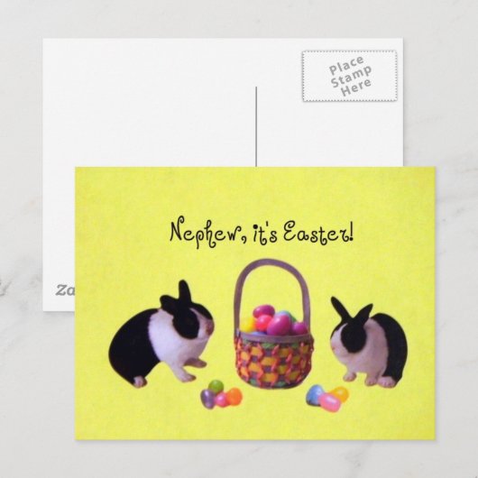 Nephew, het is Pasen! Feestdagenkaart (Voorkant / Achterkant)