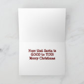 **NEPHEW** HOOP DAT SANTA "GOED VOOR U IS" KAART (Binnen)