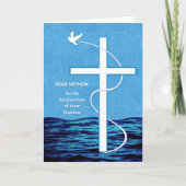 Nephew Jubileum van Baptism Dove en Cross Kaart (Voorkant)