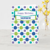 Nephew Niece Blauwe Polka Dot Verjaardag Groeten Kaart (Gele Bloem)