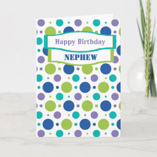 Nephew Niece Blue Polka Dot Birthday Greetings Kaart
