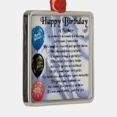Nephew Poem - Happy Birthday Metalen Ornament (Rechts)
