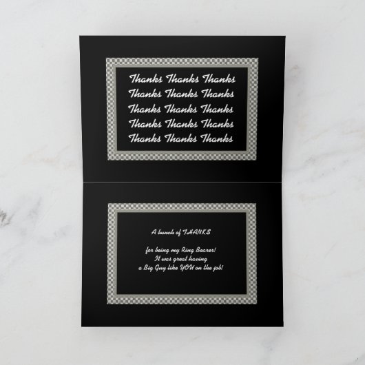 NEPHew Ringdrager met vlinderdasjes Bruiloft HARTE Bedankkaart (Binnen)