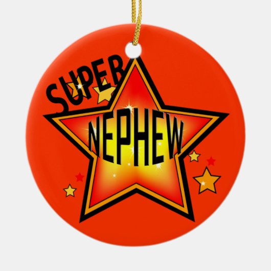 Nephew Super Star-kerstversiering Keramisch Ornament (Voorkant)