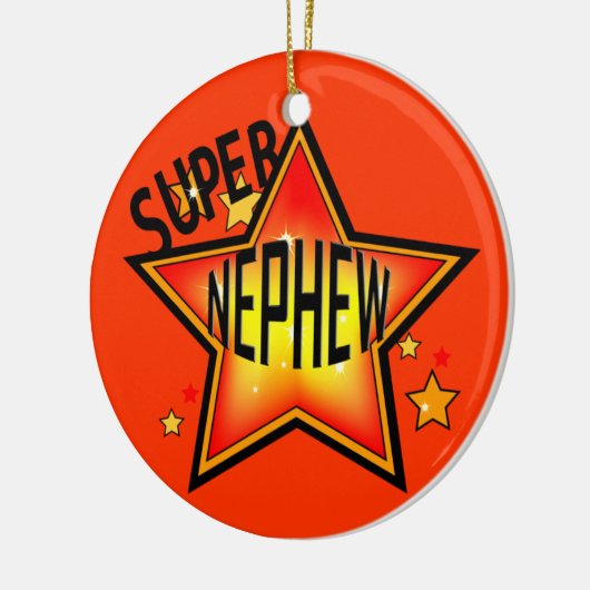 Nephew Super Star-kerstversiering Keramisch Ornament (Links)