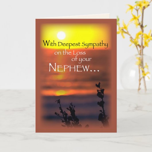 Nephew, sympathie, zonsondergang kaart (Gele Bloem)