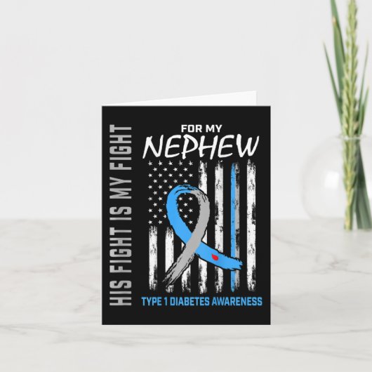 Nephew Type 1 Diabetes Bewustmaking Amerikaanse vl Kaart (Voorkant)