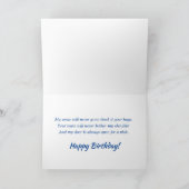 Nephew Typography Rustic Blue Birthday Kaart (Binnen)