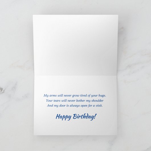 Nephew Typography Rustic Blue Birthday Kaart (Binnen)