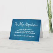 Nephew Typography Rustic Blue Birthday Kaart (Voorkant)