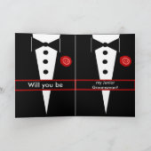 NEPHEW Wees mijn Junior Groomsman Kaart met Tux (Binnen)