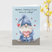 Nephew weg bij College Valentijn Funny Gnome Kaart (Gele Bloem)