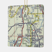 Nephi Utah Retro Map Keramisch Ornament (Links)