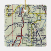 Nephi Utah Retro Map Keramisch Ornament (Achterkant)