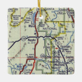Nephi Utah Retro Map Keramisch Ornament (Voorkant)