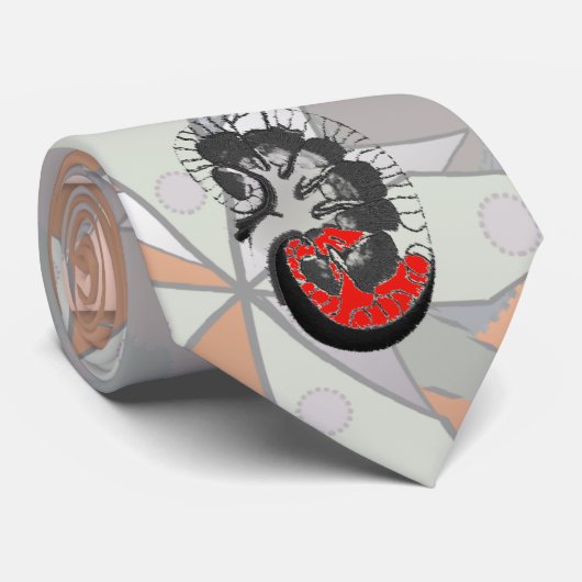 Nephroloog Abstract Stropdas met nierontwerp (Opgerold)