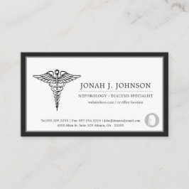 Nephroloog Kidney Doctor Minimalist Black Border Visitekaartje