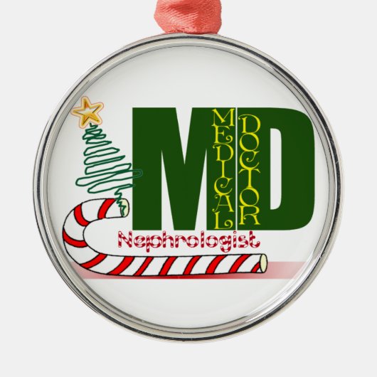 Nephroloog MERRY CHRISTMAS DOCTOR Metalen Ornament (Voorkant)