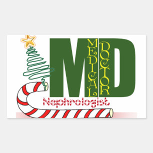 Nephroloog MERRY CHRISTMAS DOCTOR Rechthoekige Sticker