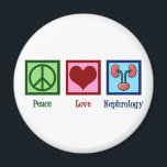 Nephroloog Peace Love Nephrology Kantoor Magneet<br><div class="desc">Een prachtig nefrologisch cadeau voor een nierspecialist. Peace Love Nephrology-ontwerp voor uw favoriete arts of verpleegkundige op die medische afdeling met een vredelievend teken,  hart en een tekening van roze nieren.</div>