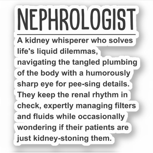 Nephroloog Sticker (Voorkant)