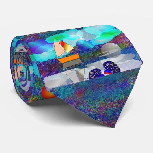 Nephroloog Unique Artsy Sailboat #40 Stropdas (Opgerold)