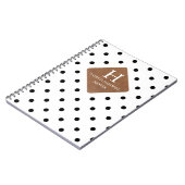 Nepleer patch op chic zwart stippen monogram notitieboek (Linkerzijde)