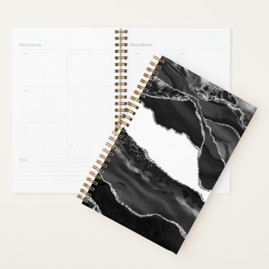 Nepmarmer Agaat Zwart Wit Trendsettende Moderne St Planner (Display)