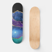 Nepmarmer agaatsteen Galaxy Glitterend Schitterend Persoonlijk Skateboard (Voorkant)