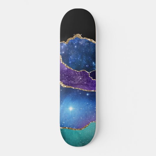 Nepmarmer agaatsteen Galaxy Glitterend Schitterend Persoonlijk Skateboard (Voorkant)