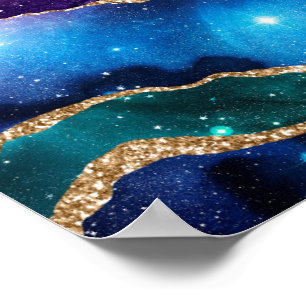 Nepmarmer agaatsteen Galaxy Glitterend Schitterend Poster