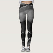 Nepmarmer Agate Elegante Zilveren Glitter Leggings (Voorkant)